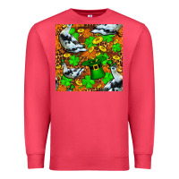 Cardinal St patricks  duck with leprechaun hat  seamless Premium Sweatshirt - FaDigitalArtStudio