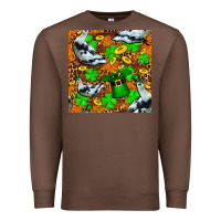 Chestnut St patricks  duck with leprechaun hat  seamless Premium Sweatshirt - FaDigitalArtStudio