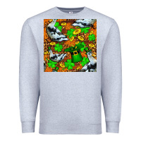 Heather Grey St patricks  duck with leprechaun hat  seamless Premium Sweatshirt - FaDigitalArtStudio