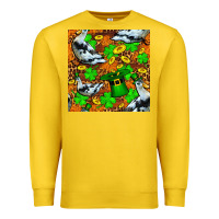 Lemon St patricks  duck with leprechaun hat  seamless Premium Sweatshirt - FaDigitalArtStudio