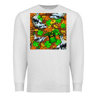 Oatmeal Heather St patricks  duck with leprechaun hat  seamless Premium Sweatshirt - FaDigitalArtStudio