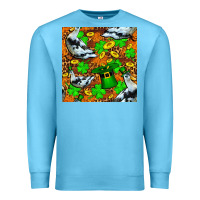 Ocean Blue St patricks  duck with leprechaun hat  seamless Premium Sweatshirt - FaDigitalArtStudio