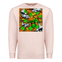 Pale Pink St patricks  duck with leprechaun hat  seamless Premium Sweatshirt - FaDigitalArtStudio