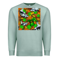 Seafoam St patricks  duck with leprechaun hat  seamless Premium Sweatshirt - FaDigitalArtStudio