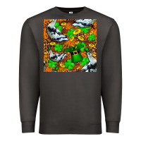 Smoke St patricks  duck with leprechaun hat  seamless Premium Sweatshirt - FaDigitalArtStudio