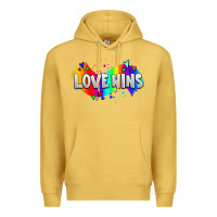 Antique Gold love wins pride lgbtq Premium Hoodie - AdoDesignShop