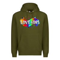Army Green love wins pride lgbtq Premium Hoodie - AdoDesignShop