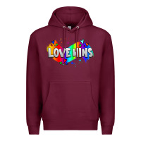 Burgundy love wins pride lgbtq Premium Hoodie - AdoDesignShop