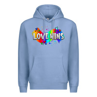 Colony Blue love wins pride lgbtq Premium Hoodie - AdoDesignShop