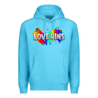 Ocean Blue love wins pride lgbtq Premium Hoodie - AdoDesignShop