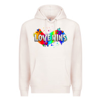 Pale Pink love wins pride lgbtq Premium Hoodie - AdoDesignShop