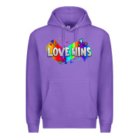 Purple love wins pride lgbtq Premium Hoodie - AdoDesignShop