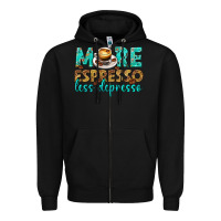 Black more espresso less depresso western Zipper Hoodie - texasbilliewilder