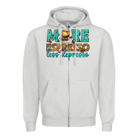 Dove Grey more espresso less depresso western Zipper Hoodie - texasbilliewilder