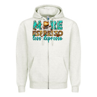 Oatmeal Heather more espresso less depresso western Zipper Hoodie - texasbilliewilder