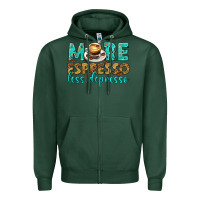 Sports Green more espresso less depresso western Zipper Hoodie - texasbilliewilder