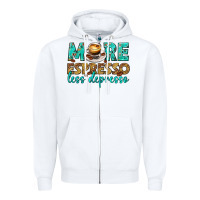 White more espresso less depresso western Zipper Hoodie - texasbilliewilder