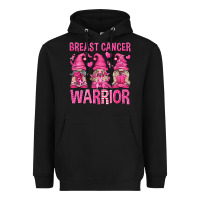 Black Breast Cancer Warrior Gnomes Heavyweight Hoodie - texasbilliewilder