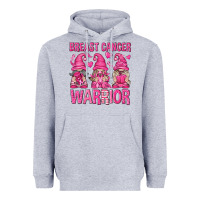 Heather Grey Breast Cancer Warrior Gnomes Heavyweight Hoodie - texasbilliewilder
