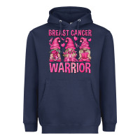 Navy Breast Cancer Warrior Gnomes Heavyweight Hoodie - texasbilliewilder