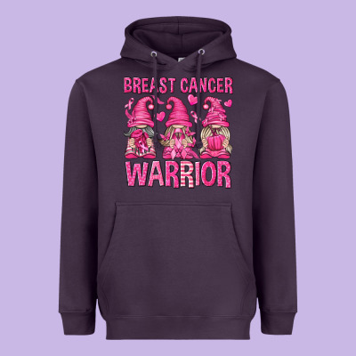 Breast Cancer Warrior Gnomes Heavyweight Hoodie Designed By Texasbilliewilder