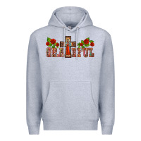 Heather Grey grateful guadalupe cross Premium Hoodie - BarkalooDesign