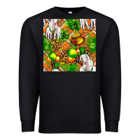 Black St patricks  goat family with balloons seamless Premium Sweatshirt - FaDigitalArtStudio