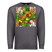 Charcoal Heather St patricks  goat family with balloons seamless Premium Sweatshirt - FaDigitalArtStudio
