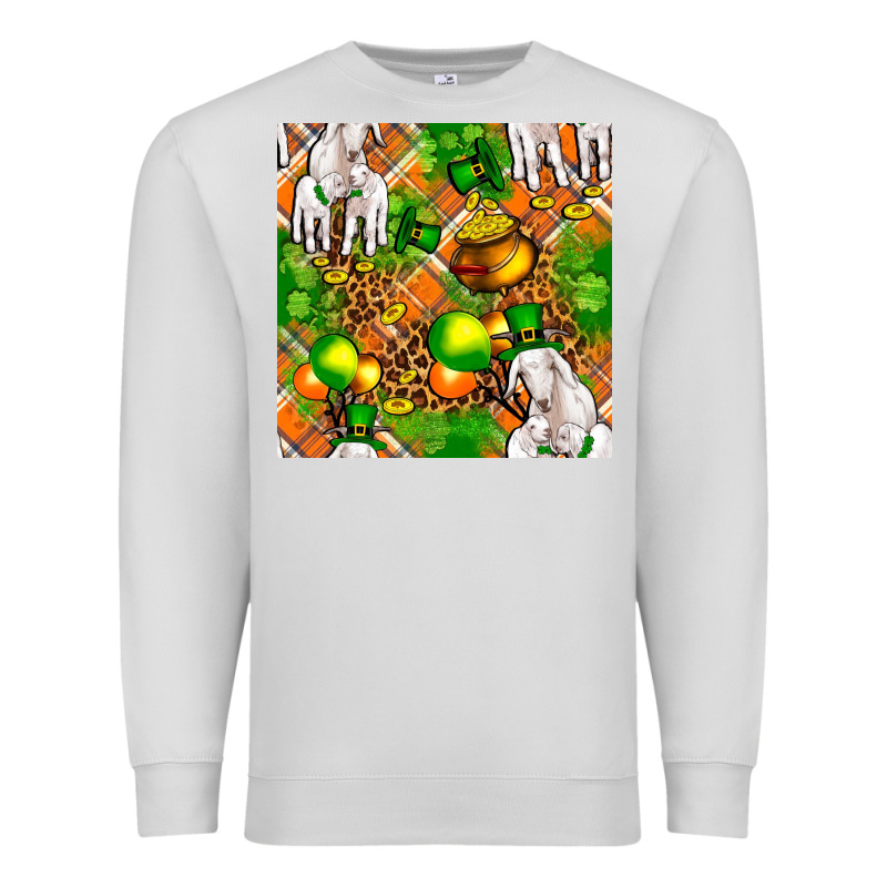 St Patricks  Goat Family With Balloons Seamless Premium Sweatshirt by FaDigitalArtStudio | Teevron