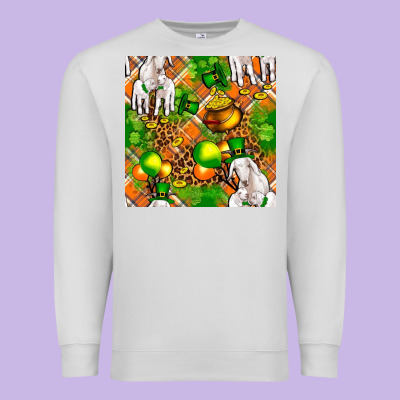 St Patricks  Goat Family With Balloons Seamless Premium Sweatshirt Designed By Fadigitalartstudio