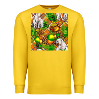 Lemon St patricks  goat family with balloons seamless Premium Sweatshirt - FaDigitalArtStudio
