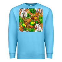 Ocean Blue St patricks  goat family with balloons seamless Premium Sweatshirt - FaDigitalArtStudio