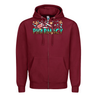 Burgundy pharmacy Zipper Hoodie - texasbilliewilder