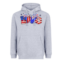 Heather Grey love 4th of july Heavyweight Hoodie - Zillion Design Studio