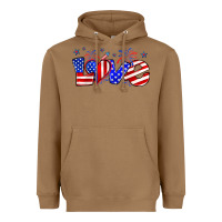 Toasted Coconut love 4th of july Heavyweight Hoodie - Zillion Design Studio