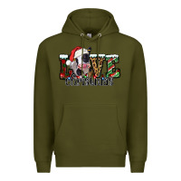 Army Green love Christmas cow Premium Hoodie - Jasminsmagicworld