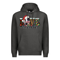 Charcoal Heather love Christmas cow Premium Hoodie - Jasminsmagicworld