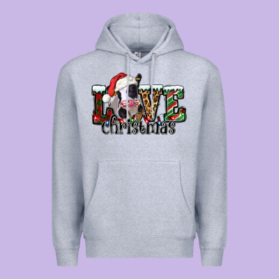 Love Christmas Cow Premium Hoodie Designed By Jasminsmagicworld