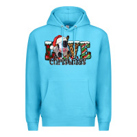 Ocean Blue love Christmas cow Premium Hoodie - Jasminsmagicworld