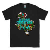 Black Merry Christmas Texas Map Classic Tee - RanaPortraitStore