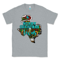 Heather Grey Merry Christmas Texas Map Classic Tee - RanaPortraitStore