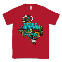 Red Merry Christmas Texas Map Classic Tee - RanaPortraitStore