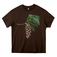 Chocolate Brown white pine cone Heavy Core Tee - LillyAllenDesigns