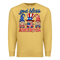 Antique Gold god bless america gnome Premium Sweatshirt - HRA Design Shop