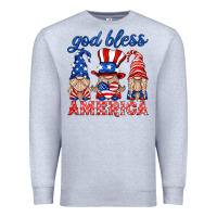 Heather Grey god bless america gnome Premium Sweatshirt - HRA Design Shop