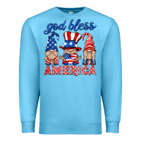 Ocean Blue god bless america gnome Premium Sweatshirt - HRA Design Shop