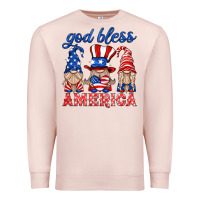 Pale Pink god bless america gnome Premium Sweatshirt - HRA Design Shop