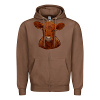 Chestnut red angus calf Zipper Hoodie - RanaPortraitStore