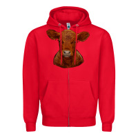 Red red angus calf Zipper Hoodie - RanaPortraitStore