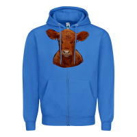 True Royal red angus calf Zipper Hoodie - RanaPortraitStore